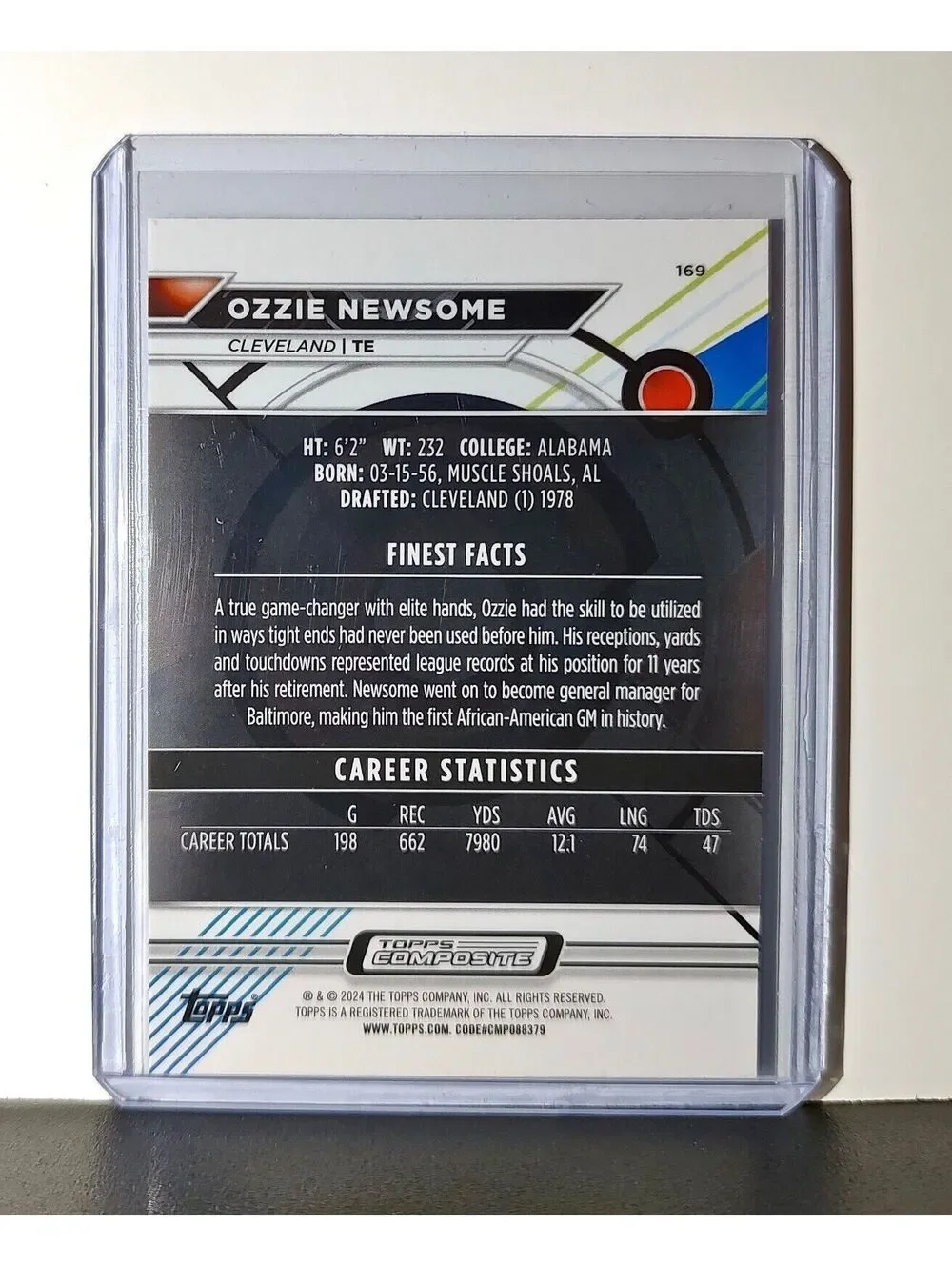 Ozzie Newsome 2023 Topps Finest NFL #169 Card Cleveland Browns